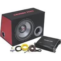 Ground Zero GZ BASS KIT 12.300 - Autosubwoofer - 12 Basreflex Subwoofer-behuizing - Complete Set met Versterker & Kabelset"