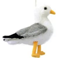 Creation pluche zeemeeuw knuffeldier - grijs/wit - met geluid - 30 cm