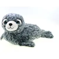 Creation pluche Zeehond knuffeldier - grijs/wit - liggend - 30 cm