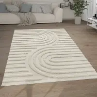 Paco Home Hoogpolig Vloerkleed Woonkamer Shaggy 3D Look Ethno Boho Vintage Look Zacht 160x220 cm