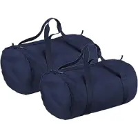 Bagbase 3x stuks navy blauwe ronde polyester sporttas/weekendtas 32 liter - Reistas 50 x 30 x 26 cm