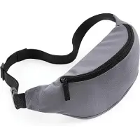 Bagbase 2x Heuptasjes/buideltasjes grijs 38 cm - festivaltasjes