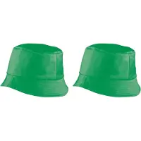 Myrtle beach 2x stuks vissershoedjes/zonnehoedjes groen voor volwassenen - Zomerhoeden