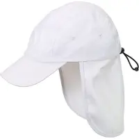 Outdoor Babypetje - wit - met nek bescherming - katoen - kindercap - zonnepetje voor baby - Kinder pet met flap - Zonbescherming