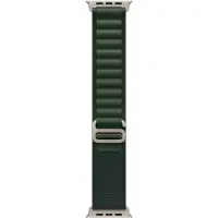 Apple Watch Strap 49mm - Natural Titanium Finish - Dark Green - Alpine Loop - M (145-190mm)