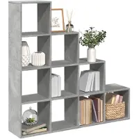vidaXL Kamerscherm / boekenkast 4-laags 131,5x29x131,5 cm hout grijs