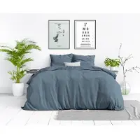 Dreamhouse dekbedovertrek Stone Washed - Katoen - Blauw - 240x220