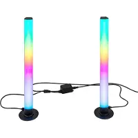 Rabalux - Staande lamp - Vloerlamp - 5W LED, RGB, zwart, Paco - Een set bevat twee lampen - Afstandsbediening