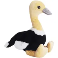 Sandy Knuffeldier Struisvogel Biggy - zachte pluche stof - dieren knuffels - zwart/wit - 34 cm - Vogel knuffels