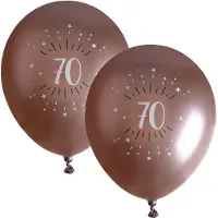 SANTEX verjaardag leeftijd ballonnen 70 jaar - 12x stuks - rosegoud - 30 cm - Feestartikelen - Ballonnen