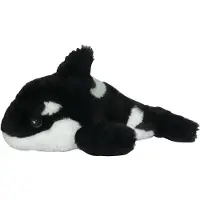 Nature Planet Knuffeldier Orka - zachte pluche stof - premium knuffels - zwart/wit - 25 cm - Knuffel zeedieren