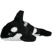 Nature Planet Knuffeldier Orka - zachte pluche stof - premium knuffels - zwart/wit - 35 cm - Knuffel zeedieren