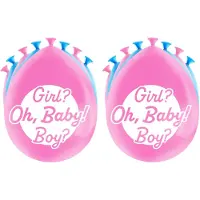 Paper Dreams 24x stuks Gender reveal party ballonnen - roze/blauw - latex - ca 30 cm - Ballonnen