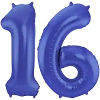 Folat Leeftijd feestartikelen/versiering grote folie ballonnen 16 jaar paars 86 cm - Ballonnen