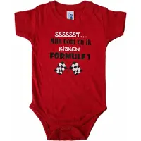 JHK Rode romper met "Sssssst... Mijn oom en ik kijken Formule 1" - 6 maanden - babyshower, zwanger, cadeautje, kraamcadeau, grappig, geschenk, baby, tekst, bodieke