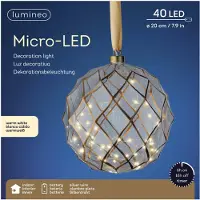 Kaemingk Decoris Micro Led Bal - 40 Led's - Warm Wit - 20cm - Binnen