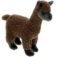 Merkloos Pluche knuffel dieren Alpaca - 20 cm - bruin - Speelgoed knuffels - Knuffeldier