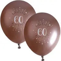 SANTEX verjaardag leeftijd ballonnen 60 jaar - 12x stuks - rosegoud - 30 cm - Feestartikelen - Ballonnen