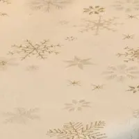 Unique living tafellopers - 2x - goud - sneeuwvlokken - 150 x 45 cm - polyester