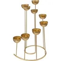 FÉÉRIC LIGHTS AND CHRISTMAS Kerstdecoratie spiraal kandelaar - 8 kaarsen - Ø25xH35cm - Goud