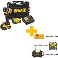 DeWalt DCF922P2T-QW 18V Li-ion XR Accu Slagmoersleutel Set (2x 5.0Ah) Met Ratel In TSTAK - 1/2" - Koolborstelloos