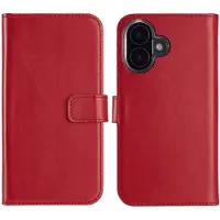 Selencia Echt Leren Bookcase voor de Apple iPhone 16 Plus - Rood