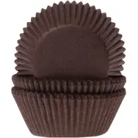 House of Marie Mini Cupcake Vormpjes - Bruin - pk/60 - Baking Cups voor Muffins en Cupcakes