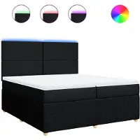 vidaXL Boxspring met matras stof zwart 200x200 cm