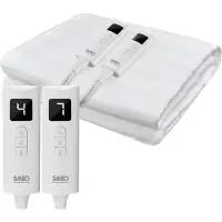 Sanbo Elektrische Deken - 2 Persoons - 150 x 160 cm - Wasmachinebestendig - Onderdeken - 7 Standen - Met Hoekelastieken