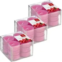 Trend Candles geurtheelichtjes/waxinelichtjes - 36x - cranberry geur - 4 branduren -transparante cup