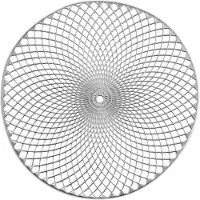 Zeller tafel placemats - 4x - rond - mandala - zilver - D38 cm - onderleggers - diner/ontbijt tafel