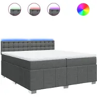 vidaXL Boxspring met matras stof donkergrijs 200x200 cm