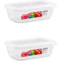PlasticForte Vershoudbakje - 12x - vriezer en magnetron - 0,6L - kunststof - mealprep