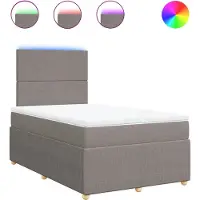 vidaXL Boxspring met matras stof taupe 120x190 cm