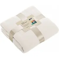 James & nicholson Fleece bankdeken/plaid - 6x - offwhite - 130 x 170 cm - 240 grams - pluisvrij - wasbaar