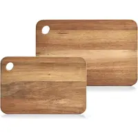 Zeller 2x Rechthoekige acacia houten snijplanken 37/41 cm - - Keukenbenodigdheden - Kookbenodigdheden - Snijplanken/serveerplanken - Houten serveerborden - Snijplanken van hout