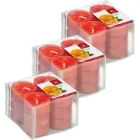Trend Candles geurtheelichtjes/waxinelichtjes - 36x - sinaasappel geur - 4 branduren -transparante cup