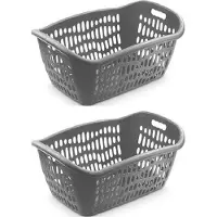Hega hogar Wasmand - 5x - grijs - waskrat - 61 x 43 x 28 cm - 38L