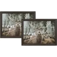 Mars & More Schoottafel - 2x - hert print - 43 x 32 cm - laptray - schootkussen - schootblad - Kat/poes dieren artikelen - Dienblad