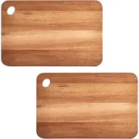 Zeller 2x Rechthoekige acacia houten snijplanken 41 cm - - Keukenbenodigdheden - Kookbenodigdheden - Snijplanken/serveerplanken - Houten serveerborden - Snijplanken van hout
