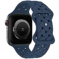 Beline Apple Watch Silicone Geweven band 38/40/41mm blauw/diepblauw doosje