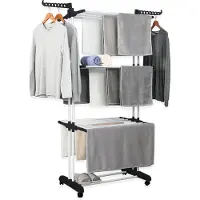 Alora Droogtoren - Kleding Droogrek - Inklapbaar - Inclusief Wielen - Droogtoren met Wieltjes - 20m Drooglengte - Grijs