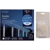 Lumineo IJspegel verlichting koel wit buiten 259 lampjes met dakgoot haakjes - Lichtsnoeren - Kerstverlichting