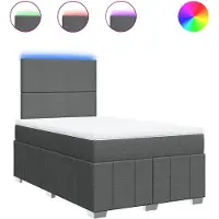 vidaXL Boxspring met matras stof donkergrijs 120x190 cm