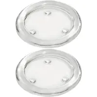Trend Candles Ronde kaarsenhouder/kaars onderzetter - 2x - glas - 11 cm - voor stompkaarsen tot Dia 8 cm