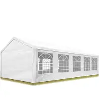 TOOLPORT Partytent 4x10 m, PE 350, wit