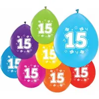 We Fiesta 16 Ballonnen 12″ 2 Zijdig bedrukt 15 jaar - Versiering Slinger Feestdecoratie Decoratie Verjaardag Jubileum Ballon Feest