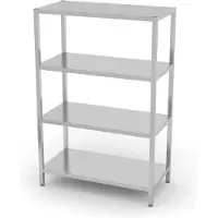 Hendi Opbergrek met 4 planken – roestvrij staal – verstelbare voetjes – 1000x500x1800 mm