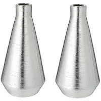 Cepewa Set van 2x stuks ronde bloemenvaas zilver van keramiek 28 cm - Vazen