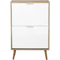 Home Deco Factory Schoenenkast 2 kiepvakken schoenen klepkast voor 12 paar /bruin